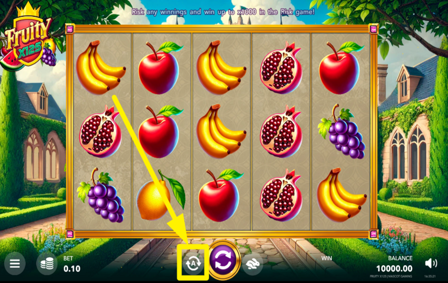 Fruity x125 ВКЛЮЧИТЕ АВТОМАТИЧЕСКИЙ ВОСПРОИЗВЕДЕНИЕ.