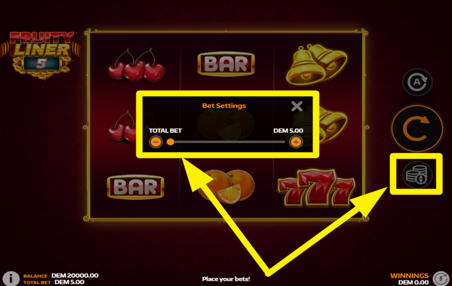 Fruityliner 5 SÉLECTIONNEZ VOTRE MONTANT DE PARI.
