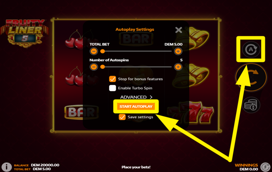 Fruityliner 5 DÉCLENCHEZ LA LECTURE AUTOMATIQUE.