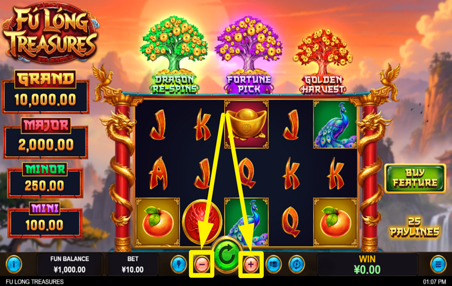 Fu Long Treasures CHOOSE YOUR WAGER.