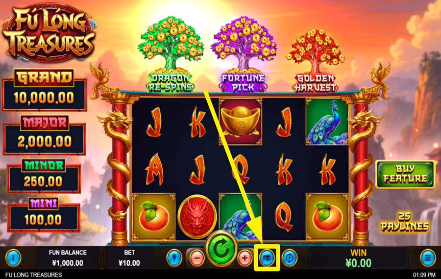 Fu Long Treasures ESTABLISH THE HIGHEST BETTING AMOUNT.