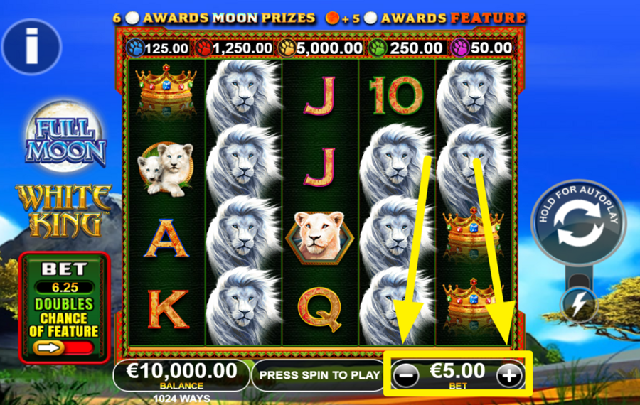 Full Moon White King WÄHLEN SIE IHREN EINSATZBETRAG.