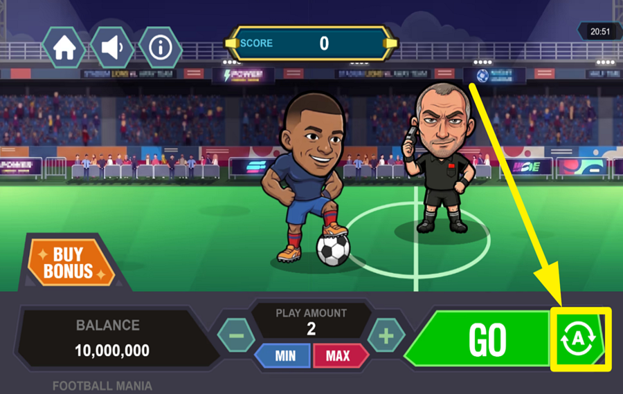 Funky Games Football Mania UTILISER LA LECTURE AUTOMATIQUE.