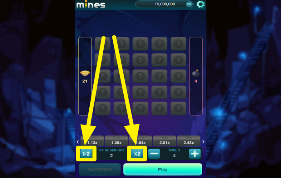 Funky Games Mines DÉCIDEZ DE VOTRE ENJEU.