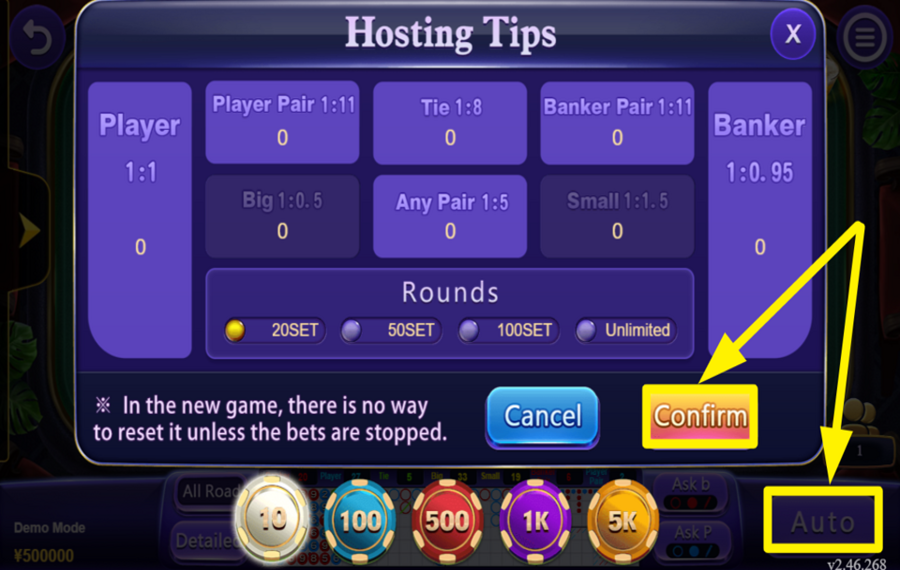 FunTa Gaming Baccarat ACTIVAR JUEGO AUTOMÁTICO.