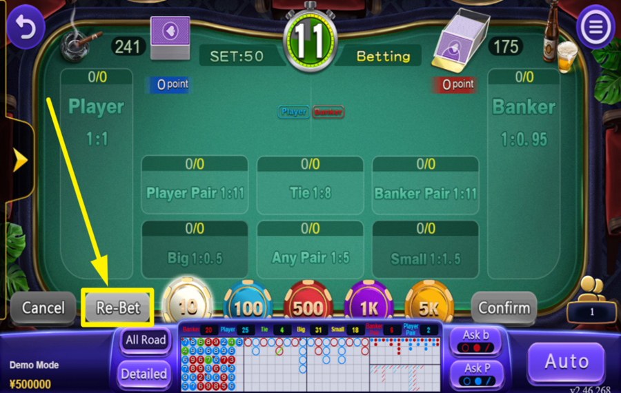 FunTa Gaming Baccarat REPITE TU ÚLTIMA APUESTA.