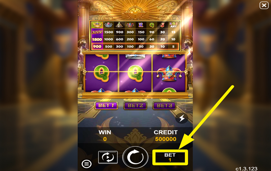 Funta Gaming Royal Slot ASSEGNARE UN VALORE DI SCOMMESSA.