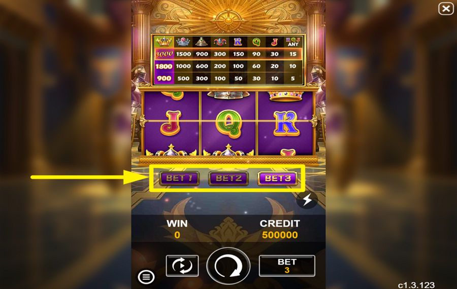Funta Gaming Royal Slot SCEGLI UN LIVELLO DI SCOMMESSA.