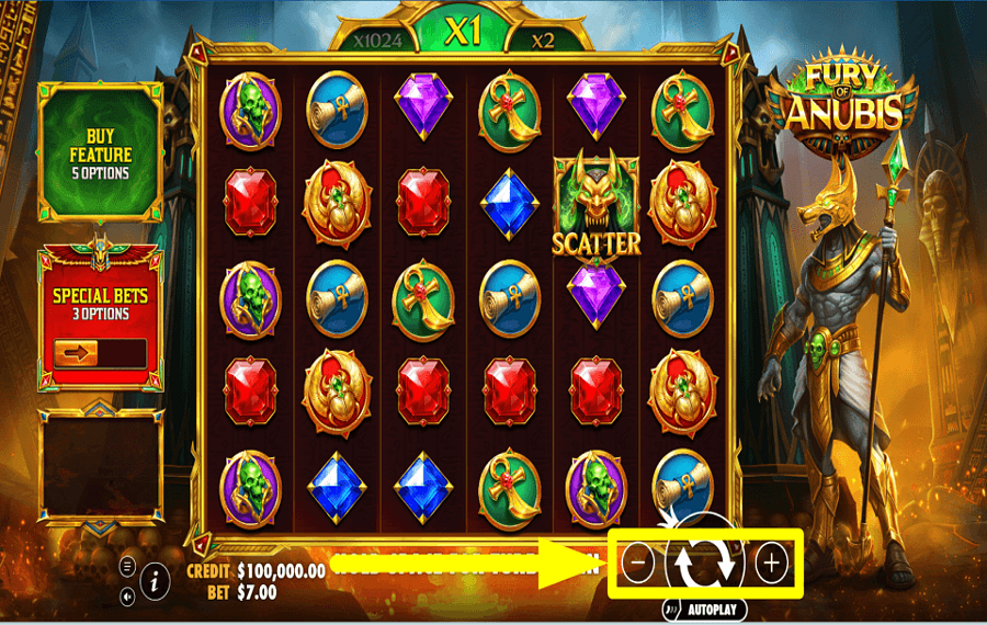 Fury of Anubis DETERMINA LA TUA POSTA IN PUNTA.