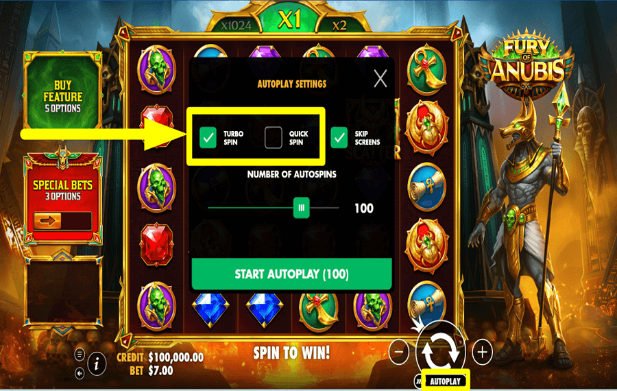 Fury of Anubis ATTIVA LA MODALITÀ TURBO.