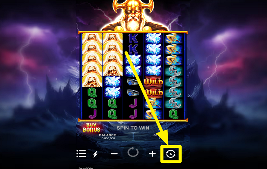 Fury of Odin ACTIVAR EL GIRO AUTOMÁTICO.