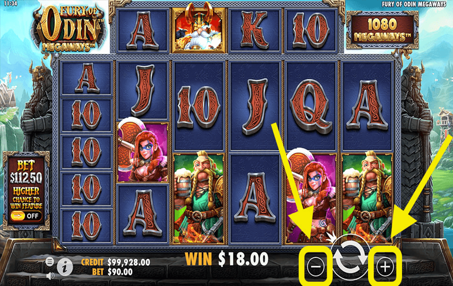 Fury of Odin Megaways Choose your bet amount.