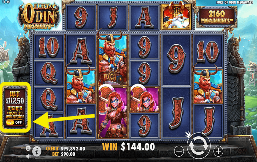 Fury of Odin Megaways Using the optional “Ante Bet” button.