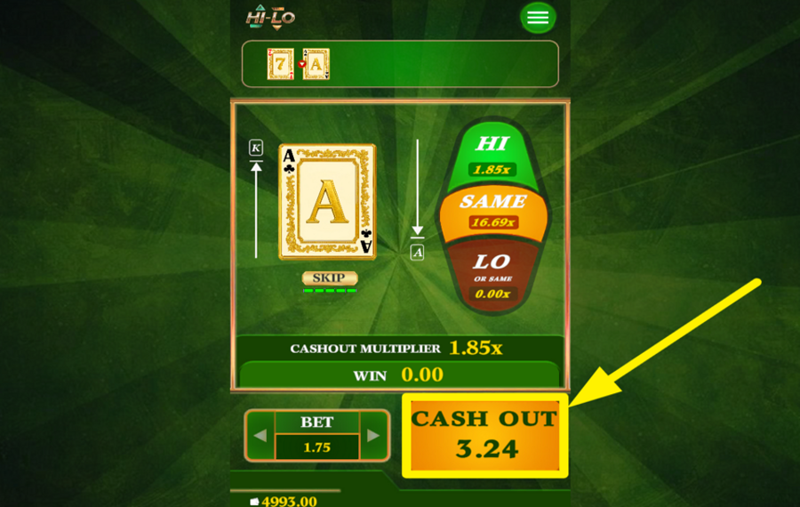 Game Time Tec HI LO RETIRAR SUS GANANCIAS.