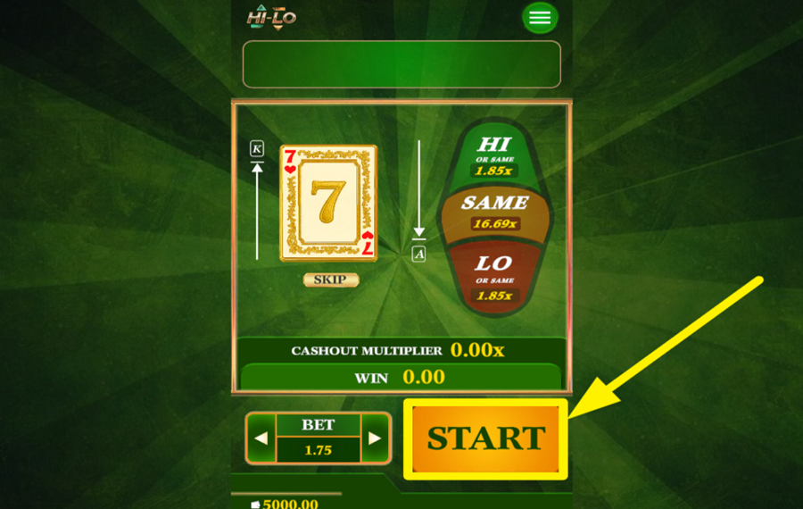 Game Time Tec HI LO REVELA LA PRIMERA CARTA.