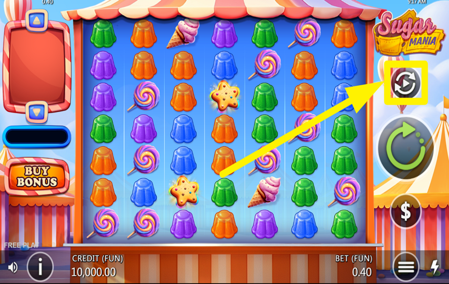Games Inc Sugar Mania UTILISEZ LES TOURS AUTOMATIQUES.