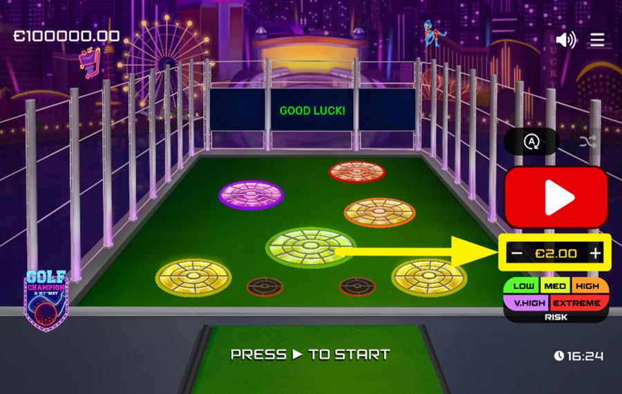 Gaming Corps Golf Champion ADJUST YOUR BET.