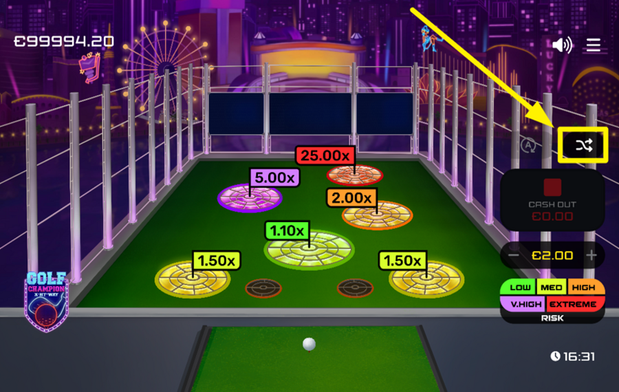 Gaming Corps Golf Champion USE THE RANDOM HITTING OPTION.