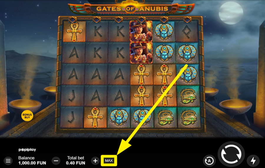 Gates of Anubis DÉFINIR LE PLUS GRAND CAP DE PARI.