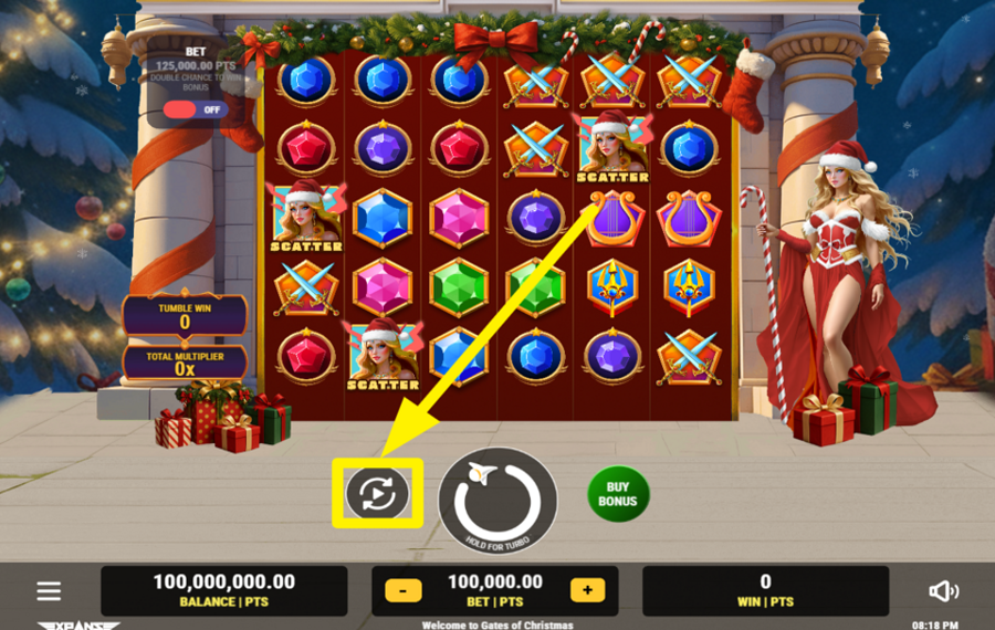 Gates of Christmas FAITES TOURNER LES BOBINES AUTOMATIQUEMENT.