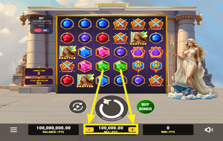 Gates of Olympia AJUSTEZ VOTRE MISE.