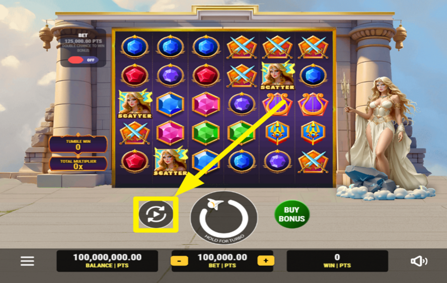 Gates of Olympia CHOISISSEZ L'ESSORAGE AUTOMATIQUE.