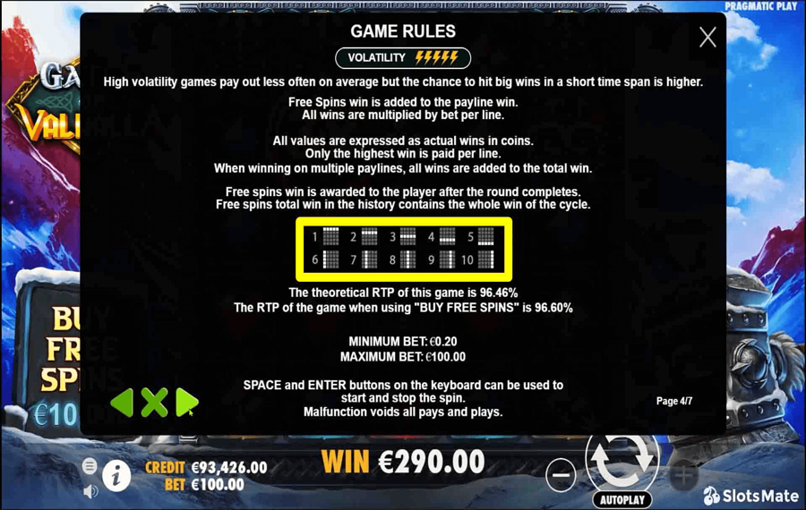 Gates of Valhalla Choose the paylines.