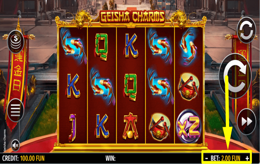 Geisha Charms DETERMINE YOUR WAGER.