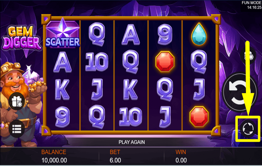 Gem Digger PROCEDER AUTOMÁTICAMENTE.