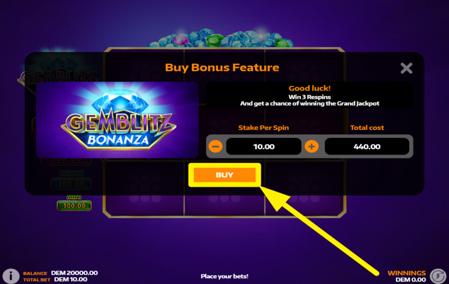 GemBlitz Bonanza РАЗБЛОКИРУЙТЕ БОНУСНЫЕ ВРАЩЕНИЯ.