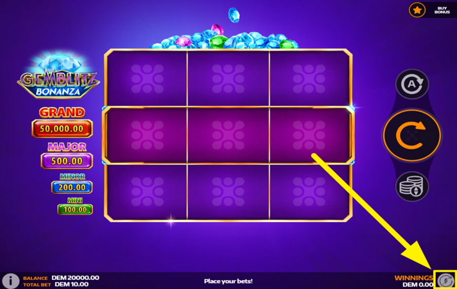 GemBlitz Bonanza УСИЛЕНИЕ ИГРЫ.