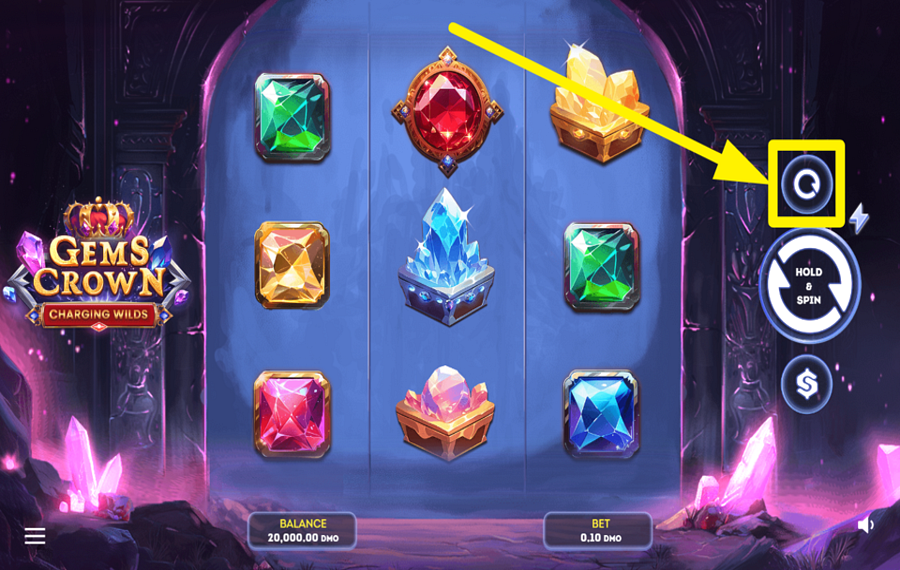 Gems Crown Charging Wilds ATTIVA LA RIPRODUZIONE AUTOMATICA.