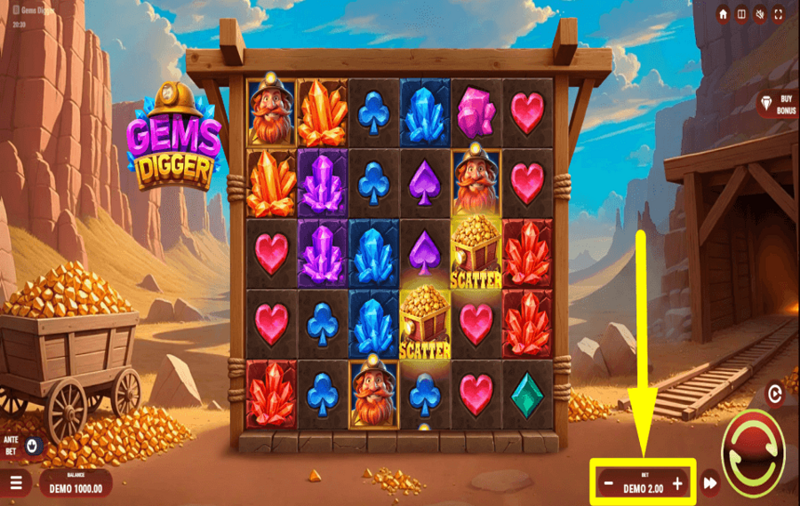 Gems Digger ДЕЛАЙТЕ СТАВКУ.