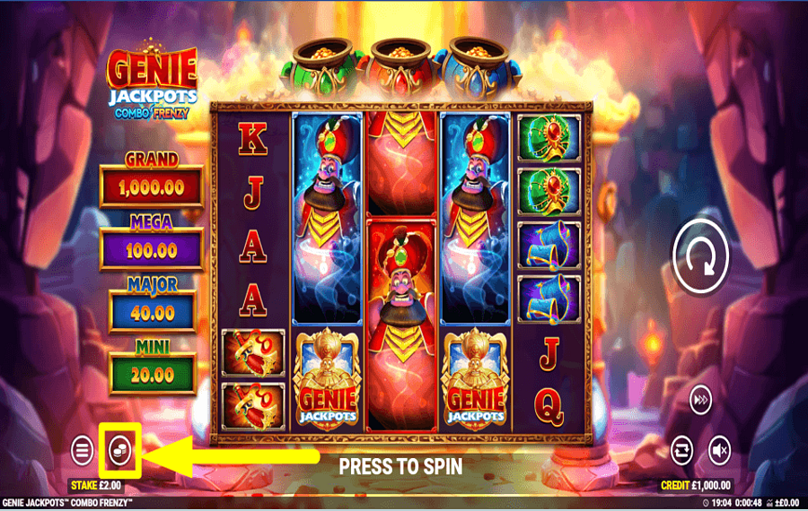 Genie Jackpots Combo Frenzy SET THE BET.