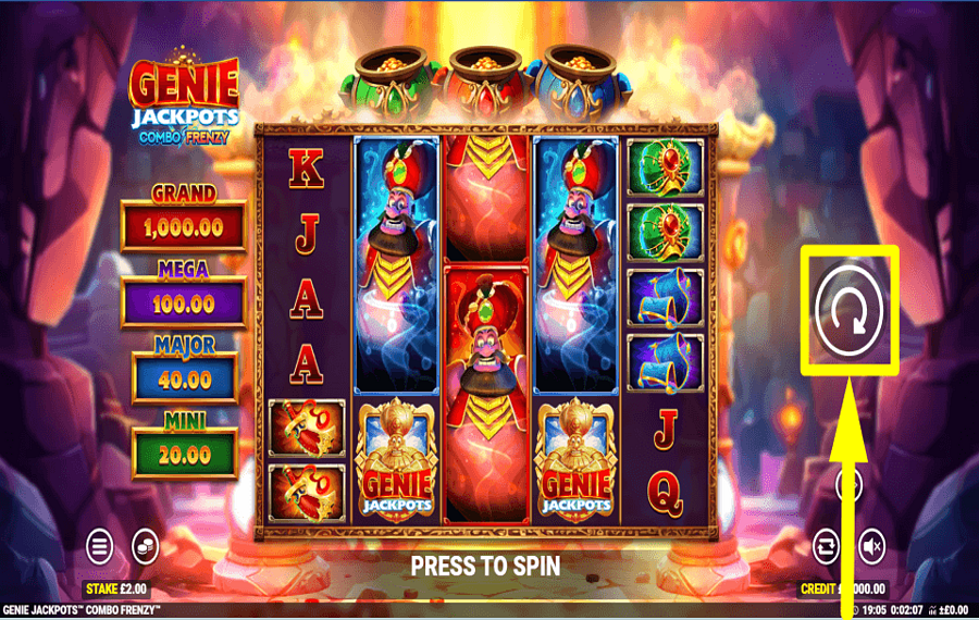 Genie Jackpots Combo Frenzy SPIN FOR REWARDS.