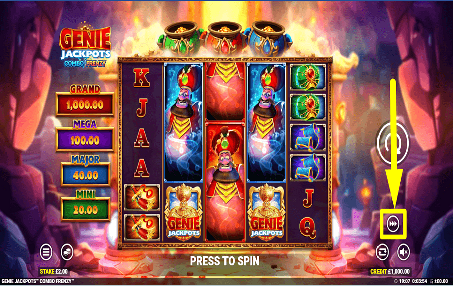 Genie Jackpots Combo Frenzy STEP UP YOUR PACE.