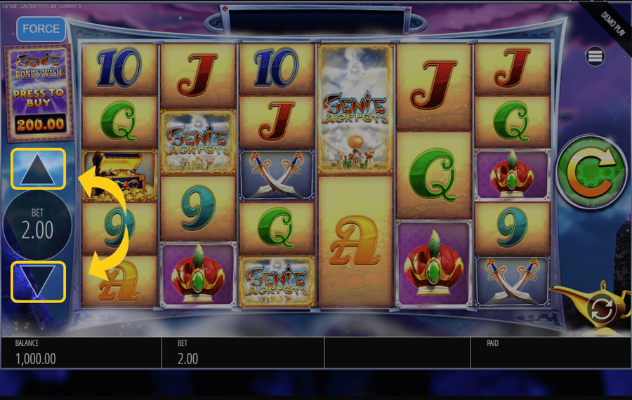 Genie Jackpots Megaways Adjust your bet