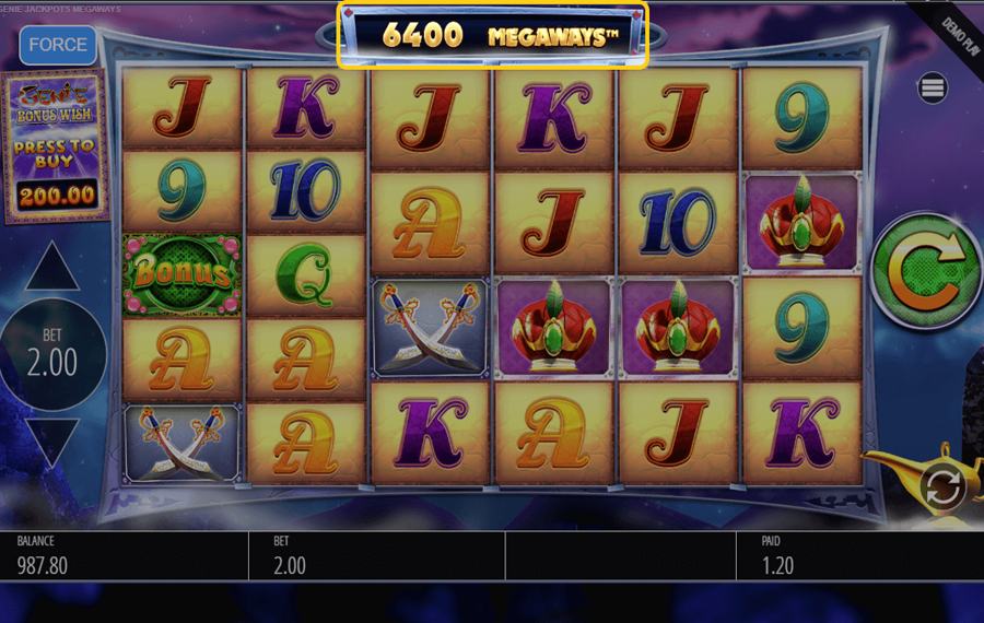 Genie Jackpots Megaways Choose the number of paylines