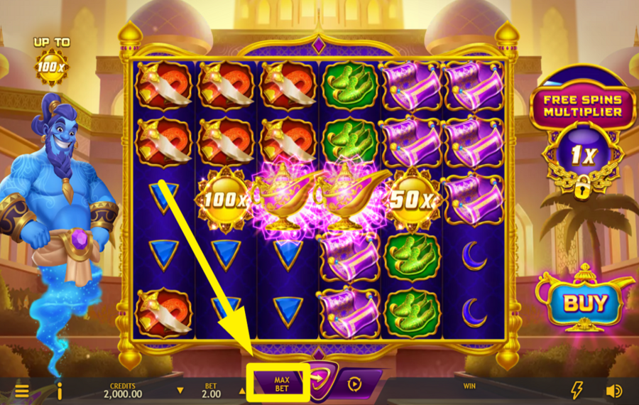 Genies Arabian Riches CHOISISSEZ LA LIMITE DE MISE LA PLUS ÉLEVÉE.