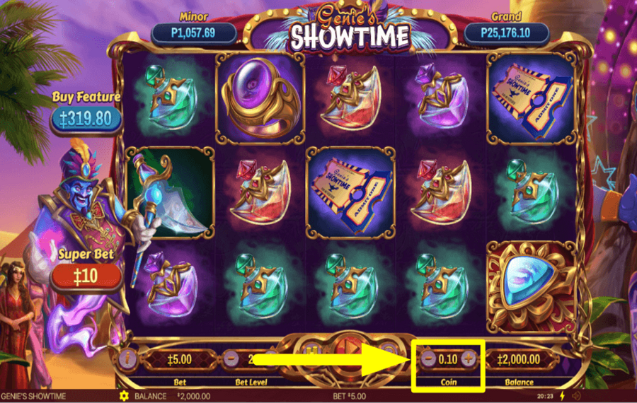 Genies Showtime CAST YOUR COINS.