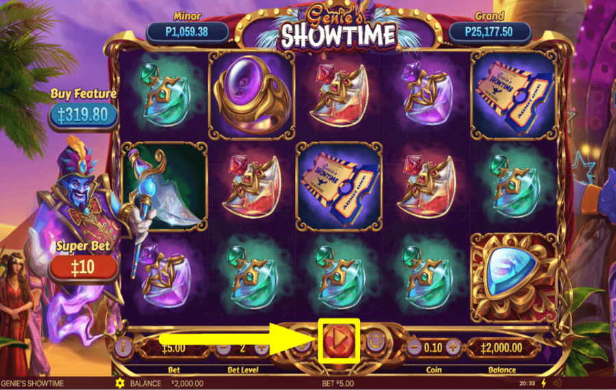 Genies Showtime COMMENCE GAMBLING.