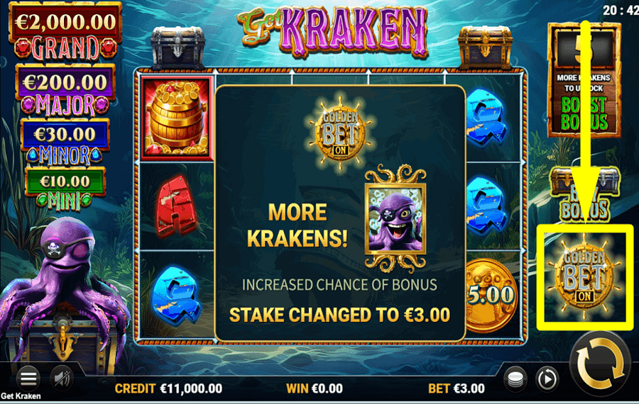 Get Kraken AUMENTE A APOSTA.
