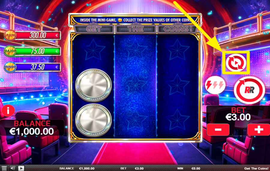 Get the Coins UTILIZZARE I GIRI AUTOMATICI.