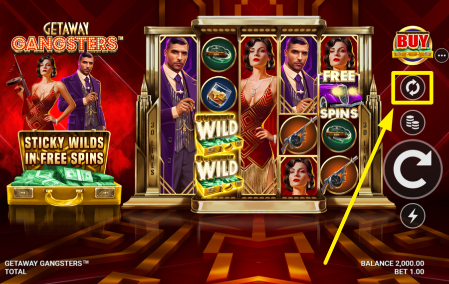 Getaway Gangsters CHOOSE AUTOMATIC SPINS.