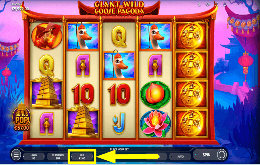 Giant Wild Goose Pagoda ASSIGN YOUR BET AMOUNT.