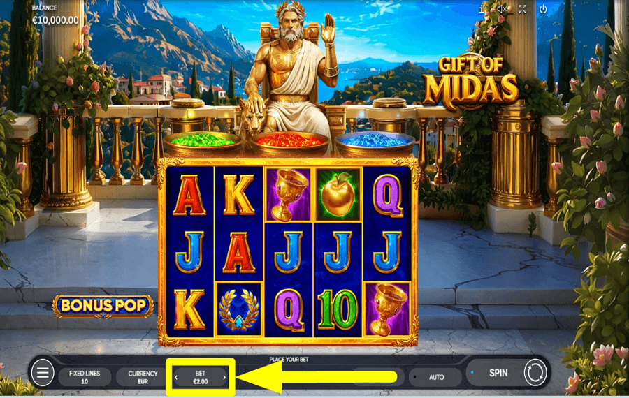 Gift of Midas SELECT THE STAKE.