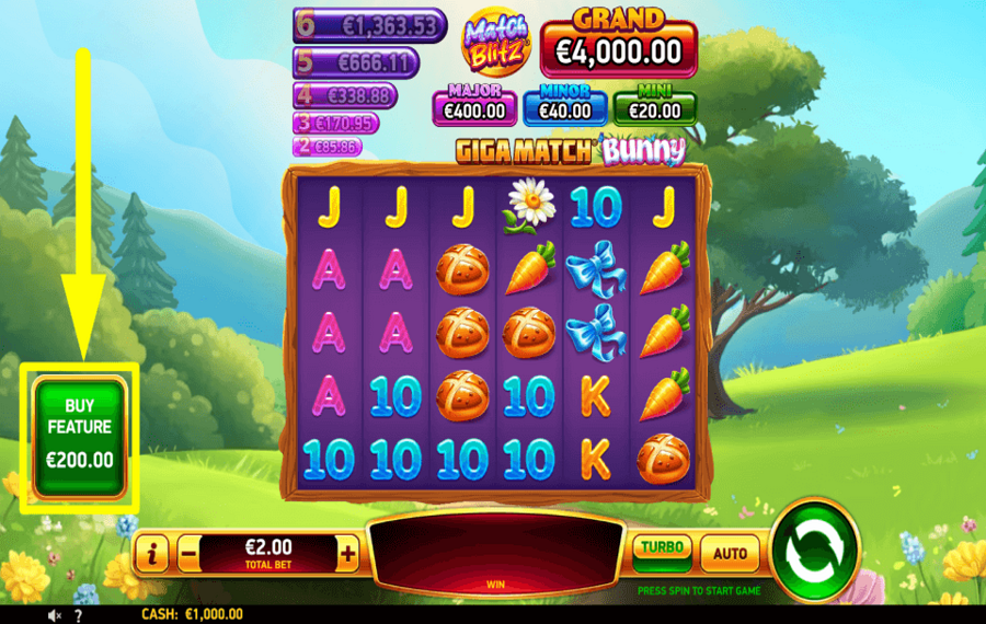 Giga Match Bunny PAGA POR GIROS EXTRA.