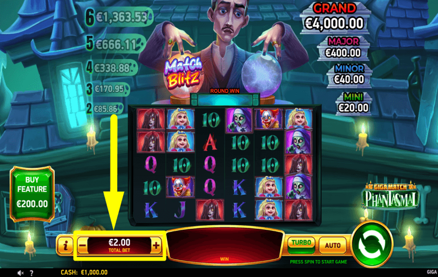 Giga Match Phantasmal ВЫБЕРИТЕ СТАВКУ.