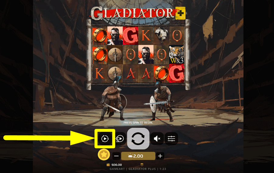 Gladiator Plus AUTOPLAY VERWENDEN.