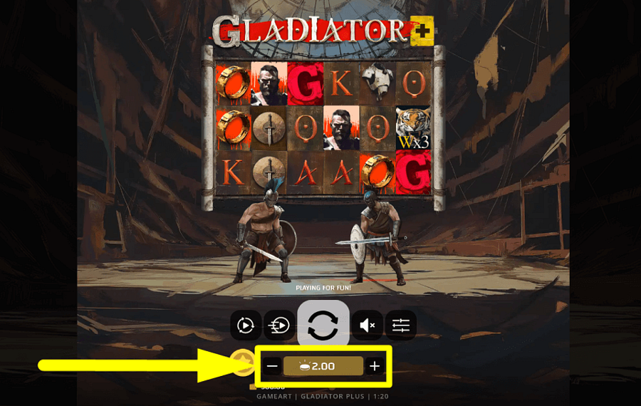 Gladiator Plus ÄNDERN SIE DEN EINSATZ.